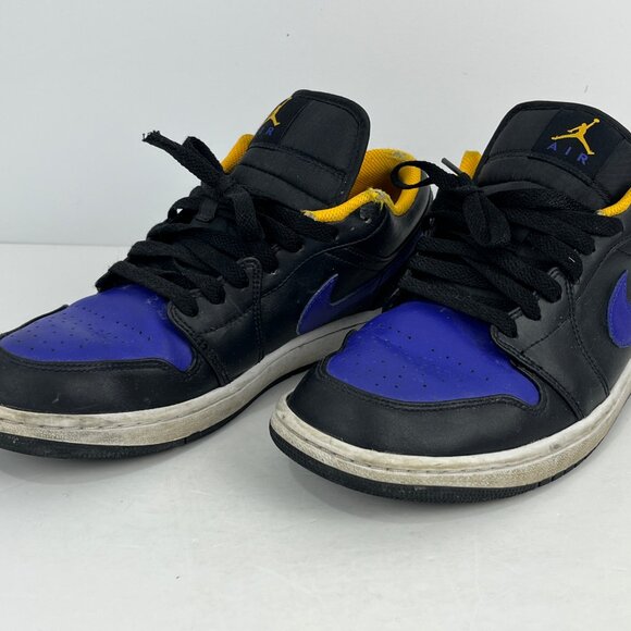 Nike Air Jordan Sneakers Size 10 Black Purple Lace Up Round Toe Low 553558-075 - Picture 2 of 9